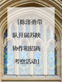 陈泽勇带队开展苏陕协作和招商考察活动