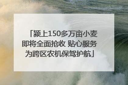 颍上150多万亩小麦即将全面抢收 贴心服务为跨区农机保驾护航