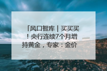 风口智库｜买买买！央行连续7个月增持黄金，专家：金价或仍易涨难跌