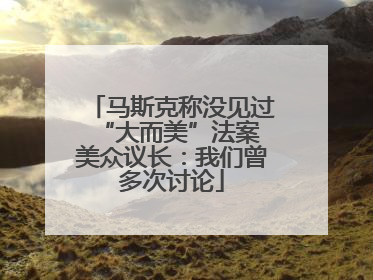 马斯克称没见过“大而美”法案 美众议长：我们曾多次讨论