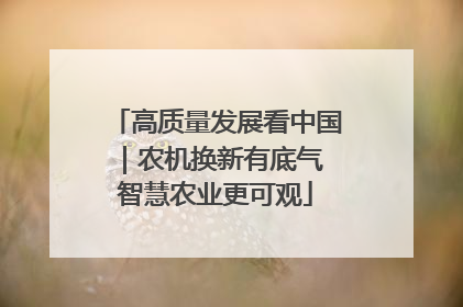 高质量发展看中国｜农机换新有底气 智慧农业更可观