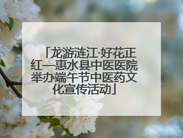 龙游涟江·好花正红—惠水县中医医院举办端午节中医药文化宣传活动