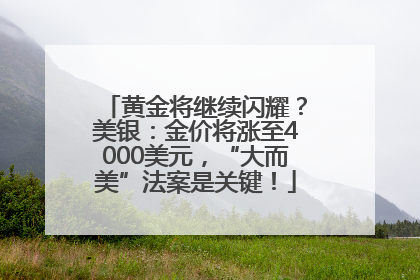 黄金将继续闪耀？美银：金价将涨至4000美元，“大而美”法案是关键！