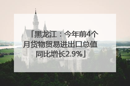 黑龙江：今年前4个月货物贸易进出口总值同比增长2.9%