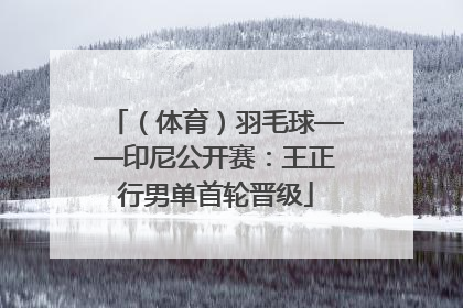（体育）羽毛球——印尼公开赛：王正行男单首轮晋级