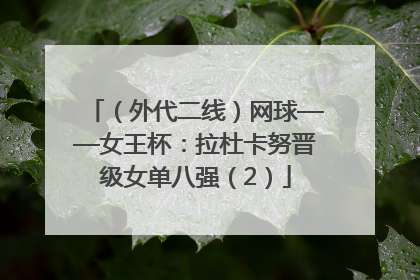 （外代二线）网球——女王杯：拉杜卡努晋级女单八强（2）