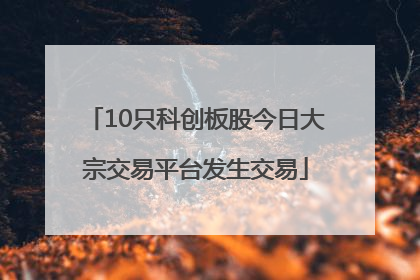 10只科创板股今日大宗交易平台发生交易