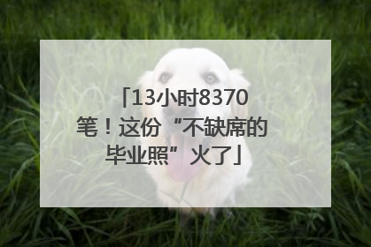 13小时8370笔！这份“不缺席的毕业照”火了
