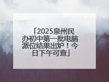 2025泉州民办初中第一批电脑派位结果出炉！今日下午可查