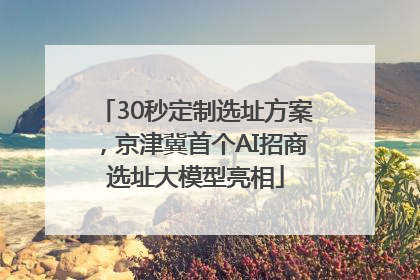 30秒定制选址方案，京津冀首个AI招商选址大模型亮相