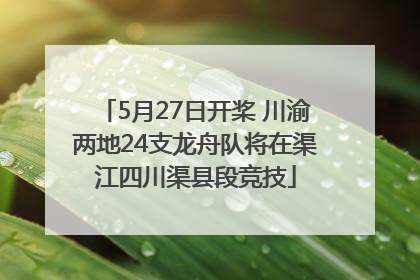 5月27日开桨 川渝两地24支龙舟队将在渠江四川渠县段竞技