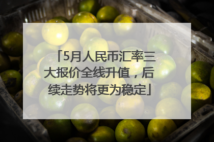 5月人民币汇率三大报价全线升值，后续走势将更为稳定