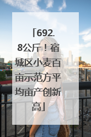 692.8公斤！宿城区小麦百亩示范方平均亩产创新高
