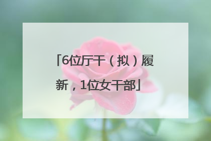 6位厅干（拟）履新，1位女干部
