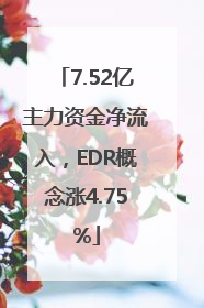 7.52亿主力资金净流入，EDR概念涨4.75%