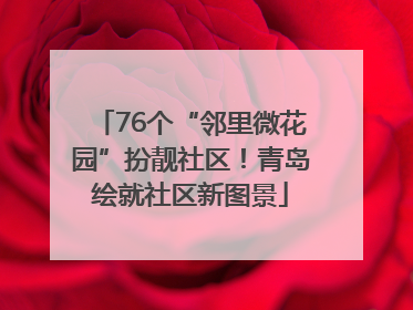 76个“邻里微花园”扮靓社区！青岛绘就社区新图景