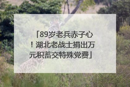 89岁老兵赤子心！湖北老战士捐出万元积蓄交特殊党费